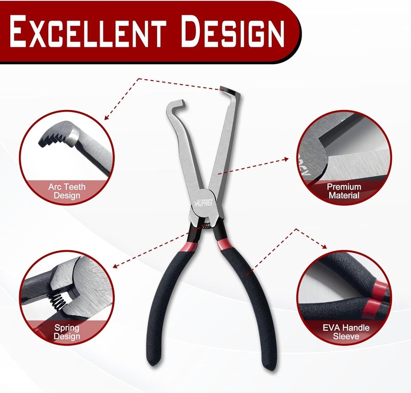 AUPREX Electrical Disconnect Pliers with Spring, Electrical Connect Pliers for Push Tab Style Plugs, Automotive Hose Disconnect Tools, Fuel Line Clip Pipe Tool (Straight Type) - Image 3